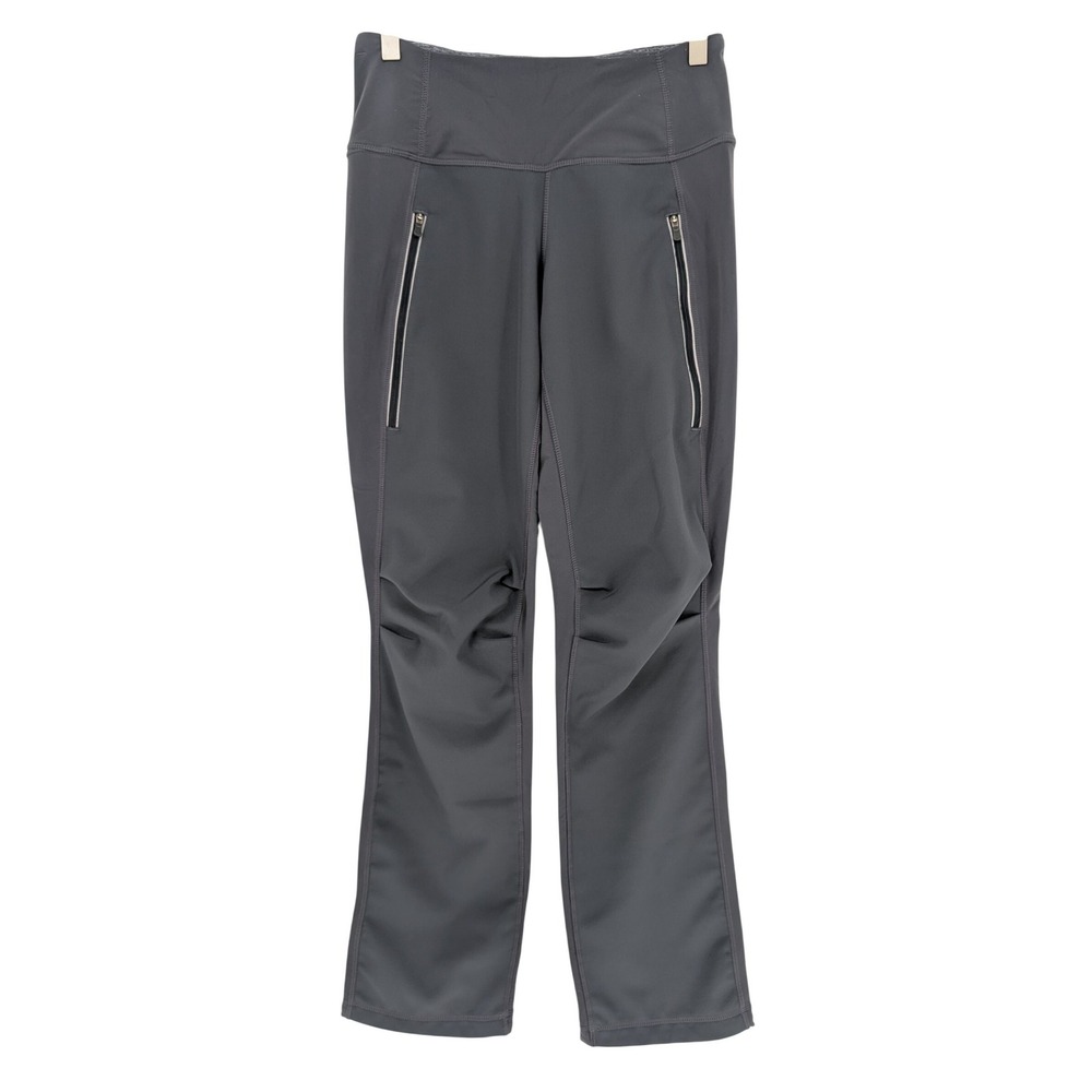 Lululemon Run Free Pant Women 4 Coal Gray Tech Fleece Softshell‎ Outdoor Active